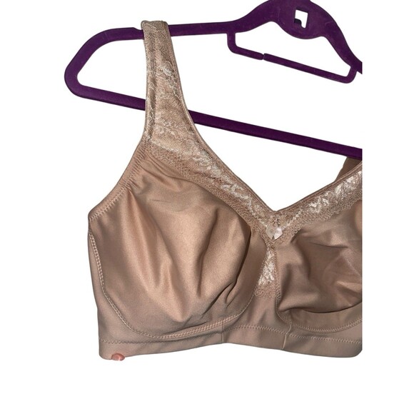 Glamorise 1007 MagicLift Seamless Firm Support Bra Beige Lace 34F - Picture 6 of 14